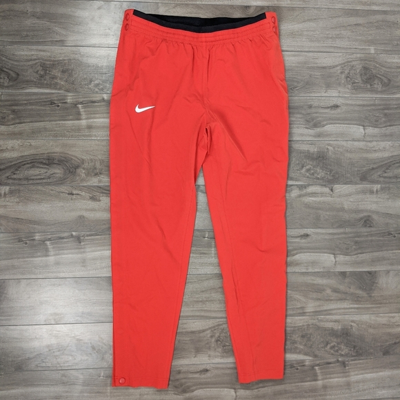 Nike Red Tearaway Track Pants Dri-Fit Medium